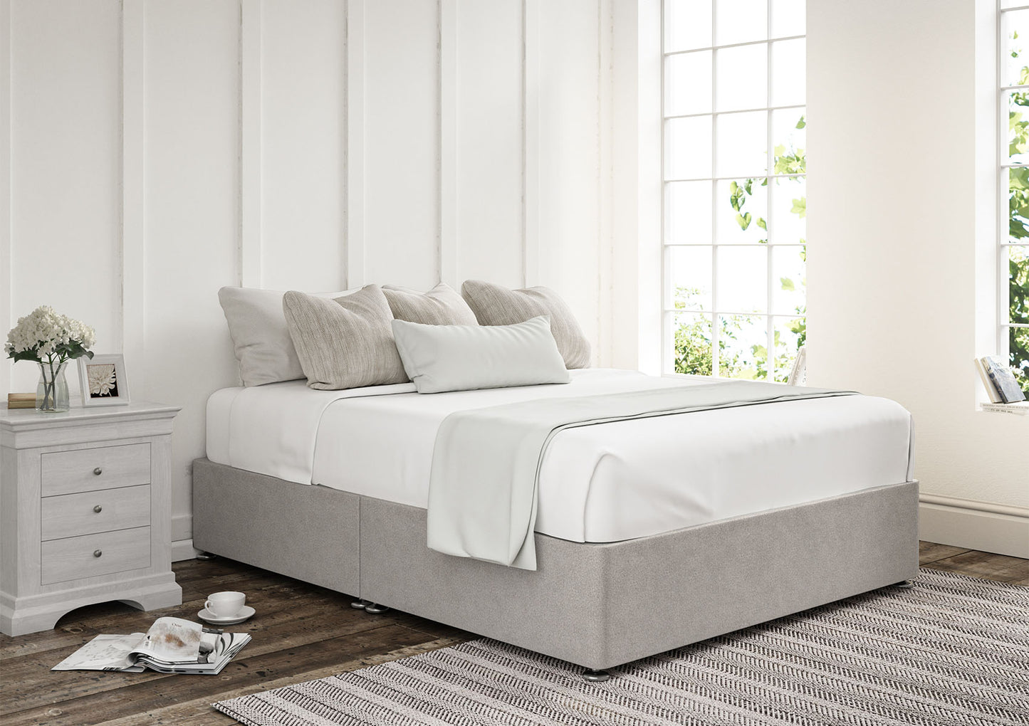Upholstered Non Storage Base Bed time4sleepadmin Single Arlington Ice