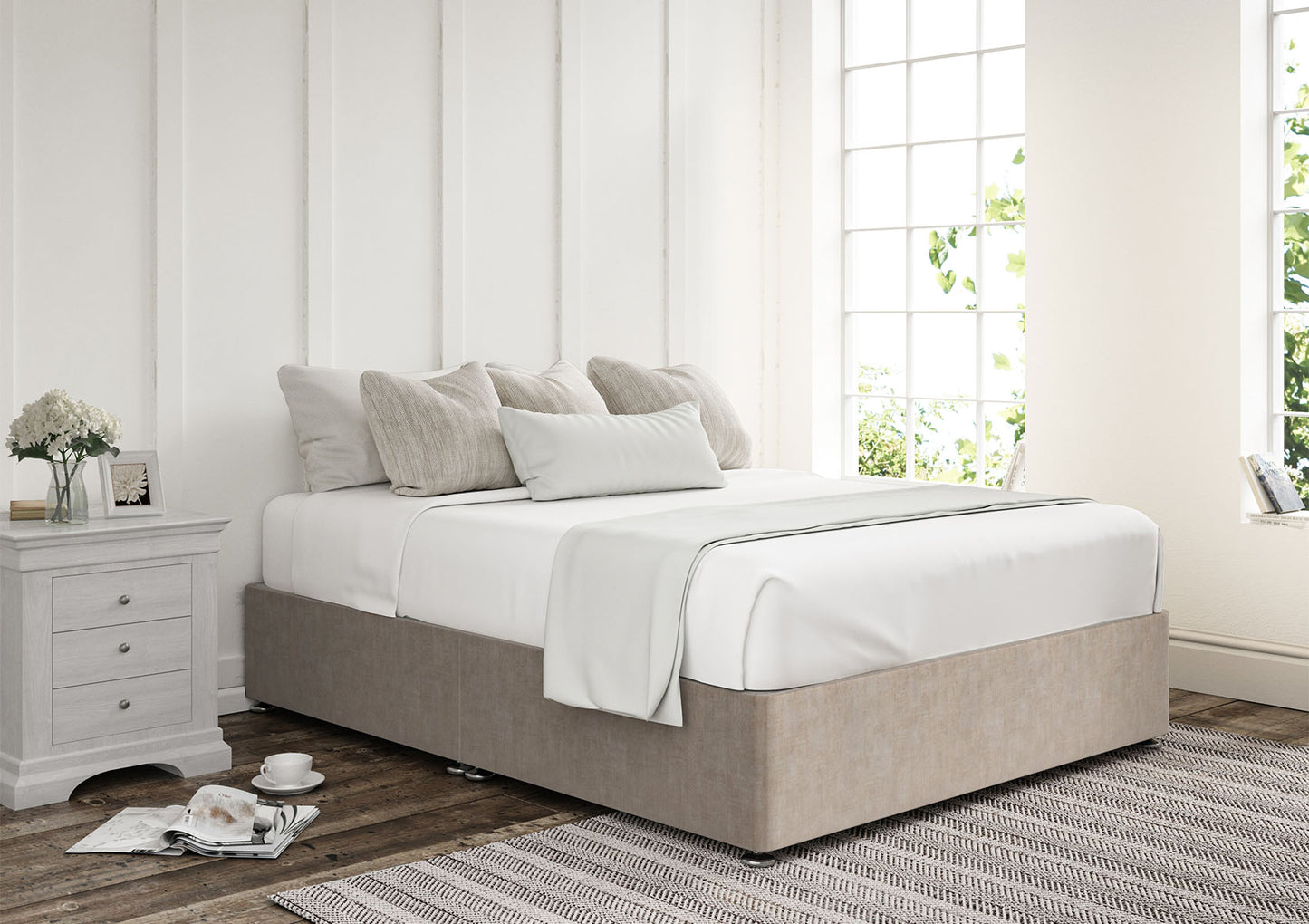 Upholstered Non Storage Base Bed time4sleepadmin Single Heritage Mink