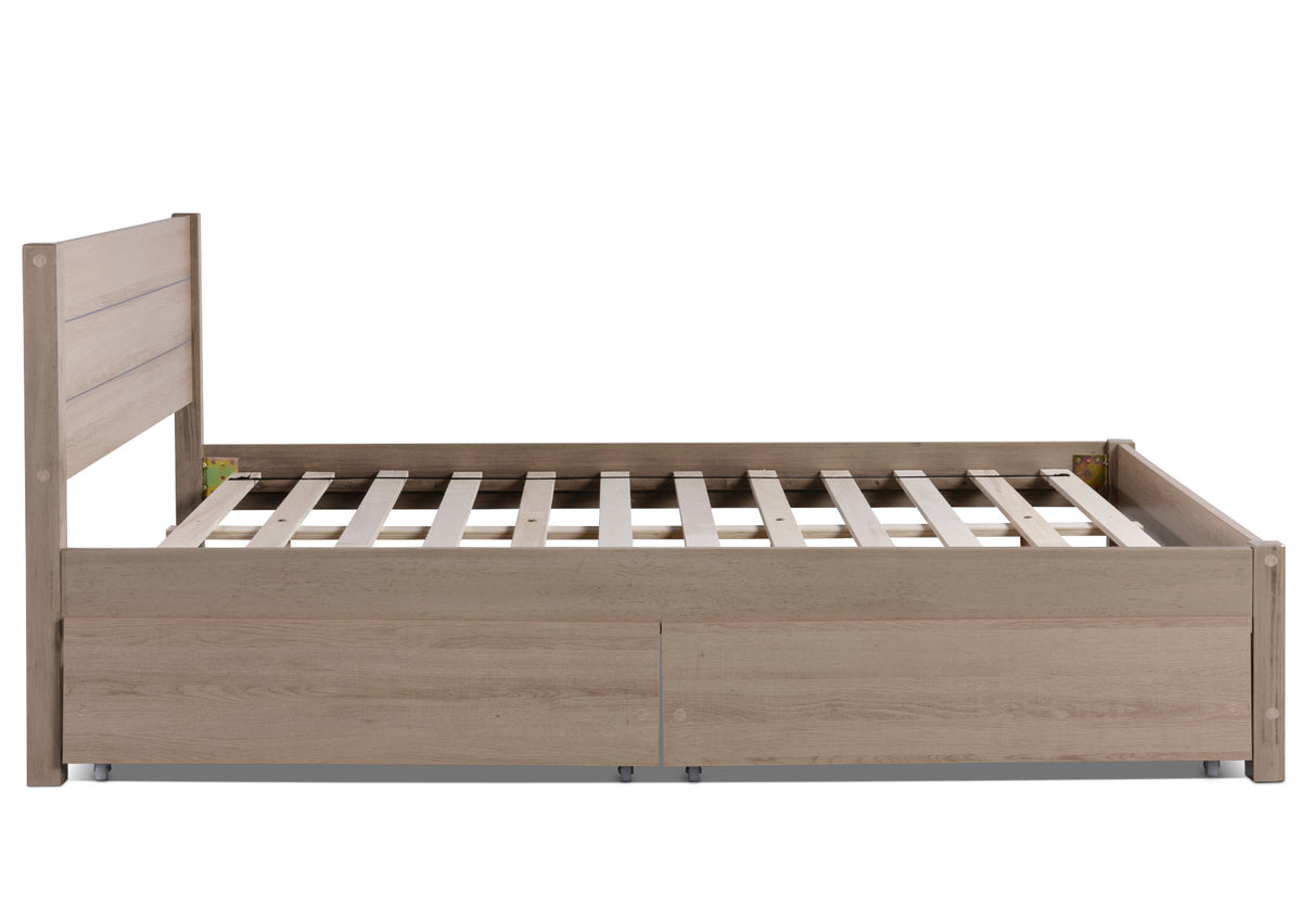 Oakdale Oak Finish Drawer Storage Bed Frame Bed Keppel