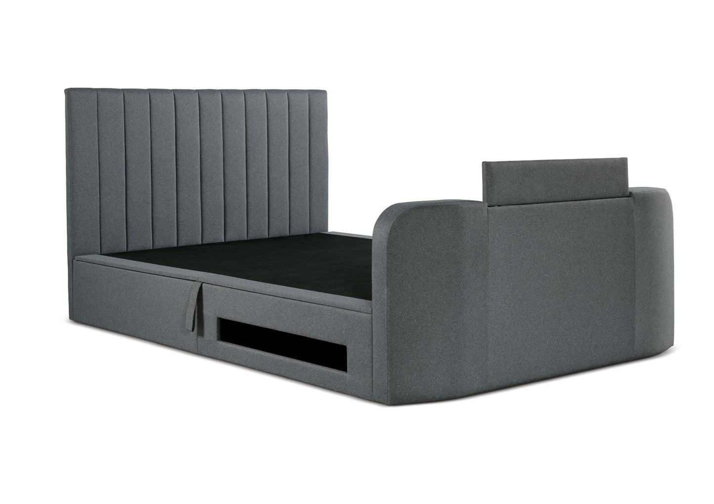 Onelife Seal Grey Upholstered TV Ottoman Bed Frame Bed time4sleepadmin