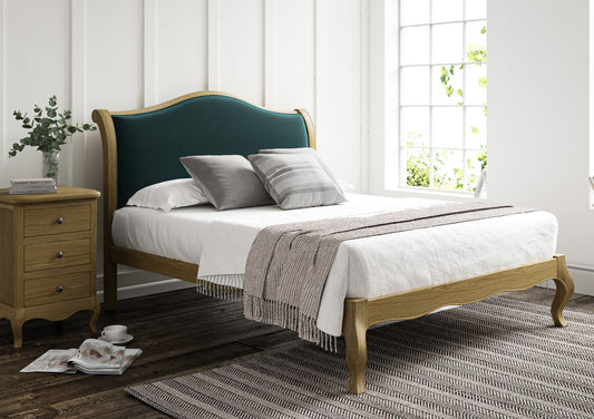Lyon Opulence Teal Upholstered Oak Bed Frame - LFE - Bed Frame Only Bed time4sleepadmin