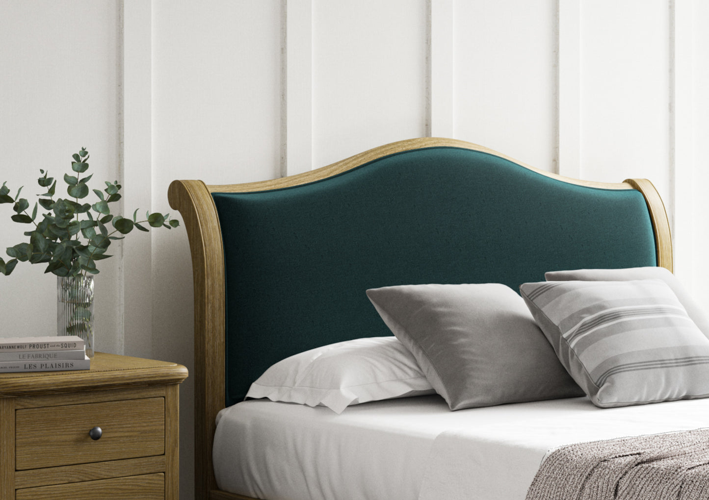 Lyon Opulence Teal Upholstered Oak Bed Frame - LFE - Bed Frame Only Bed time4sleepadmin