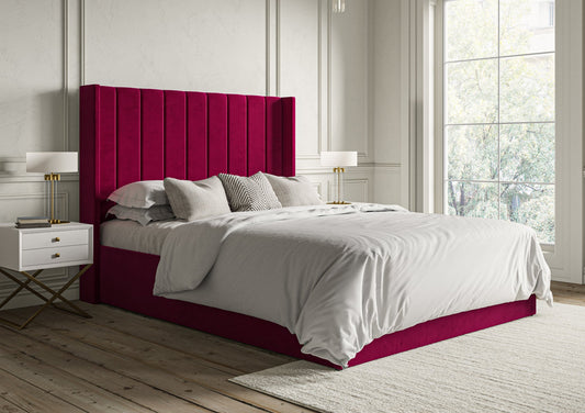 Opulence Winged Grand Hugo Cresie Upholstered Ottoman Bed Frame Only - Bed - Time4Sleep