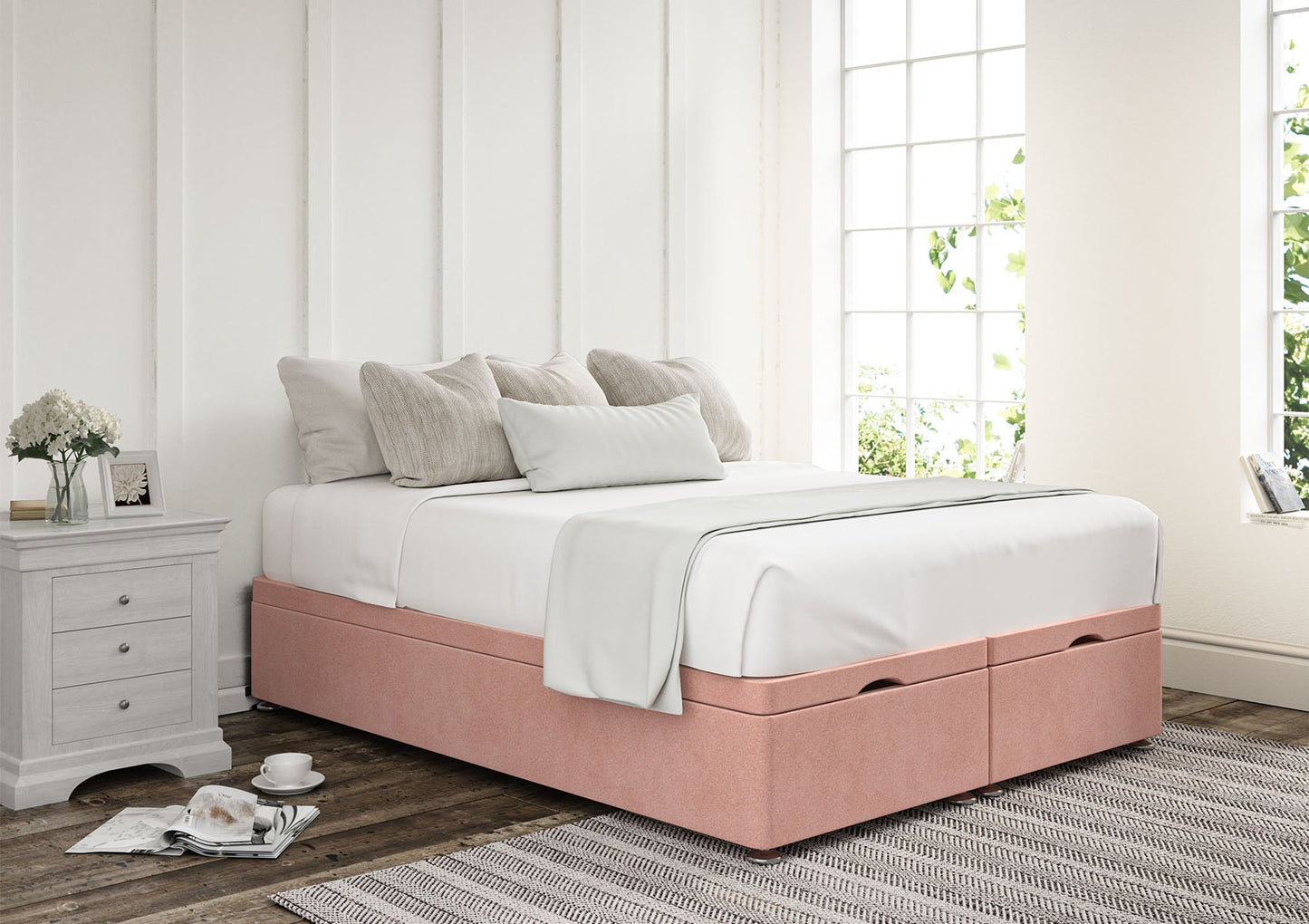 Ottoman End Lift Upholstered Base Only - Bed - Time4Sleep