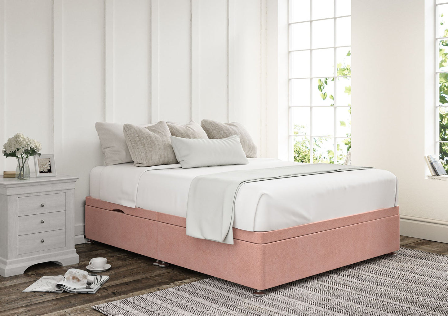 Ottoman Side Lift Upholstered Base Only - Bed - Time4Sleep