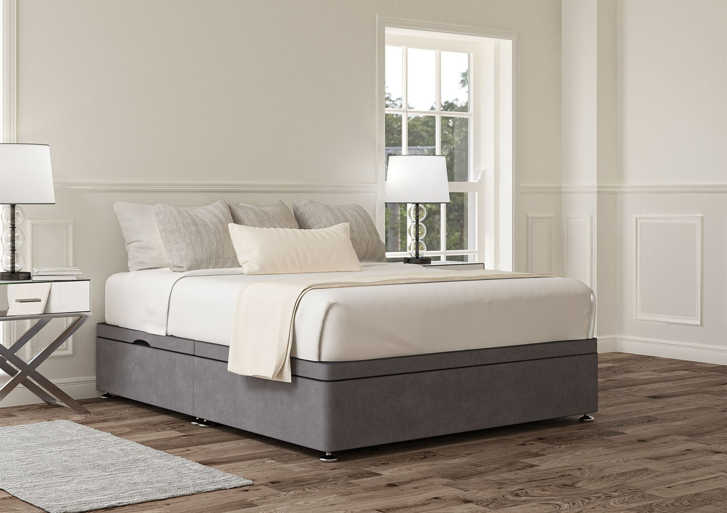 Ottoman Side Lift Upholstered Base Only - Bed - Time4Sleep