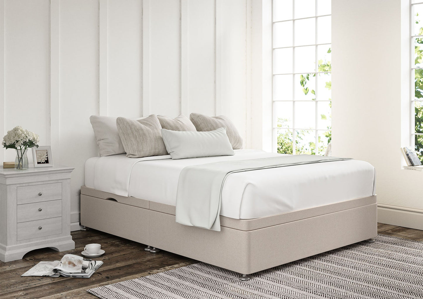 Ottoman Side Lift Upholstered Base Only - Bed - Time4Sleep