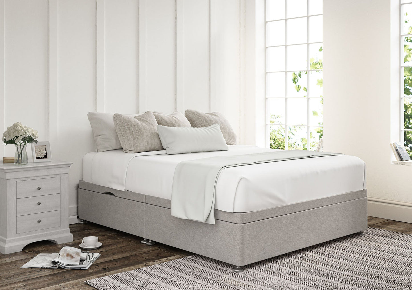Ottoman Side Lift Upholstered Base Only - Bed - Time4Sleep
