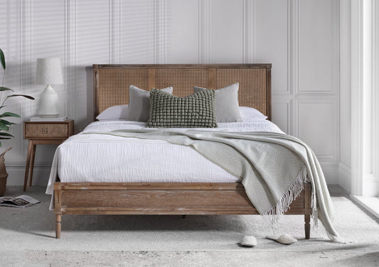 Palais Oak Rattan Bed Frame Bed Importas