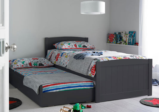 Portland Anthracite Grey Wooden Bed Frame With Liv & Lou Guest Underbed Bed time4sleepadmin