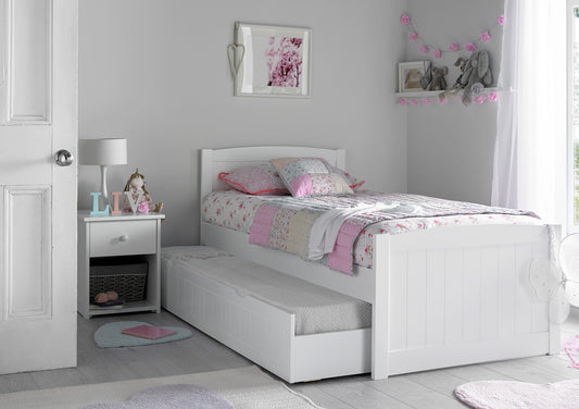 Portland White Bed Frame With Liv & Lou Guest Underbed - Bed - Time4Sleep