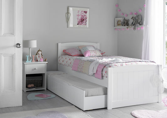 Portland White Bed Frame With Liv & Lou Guest Underbed Bed time4sleepadmin