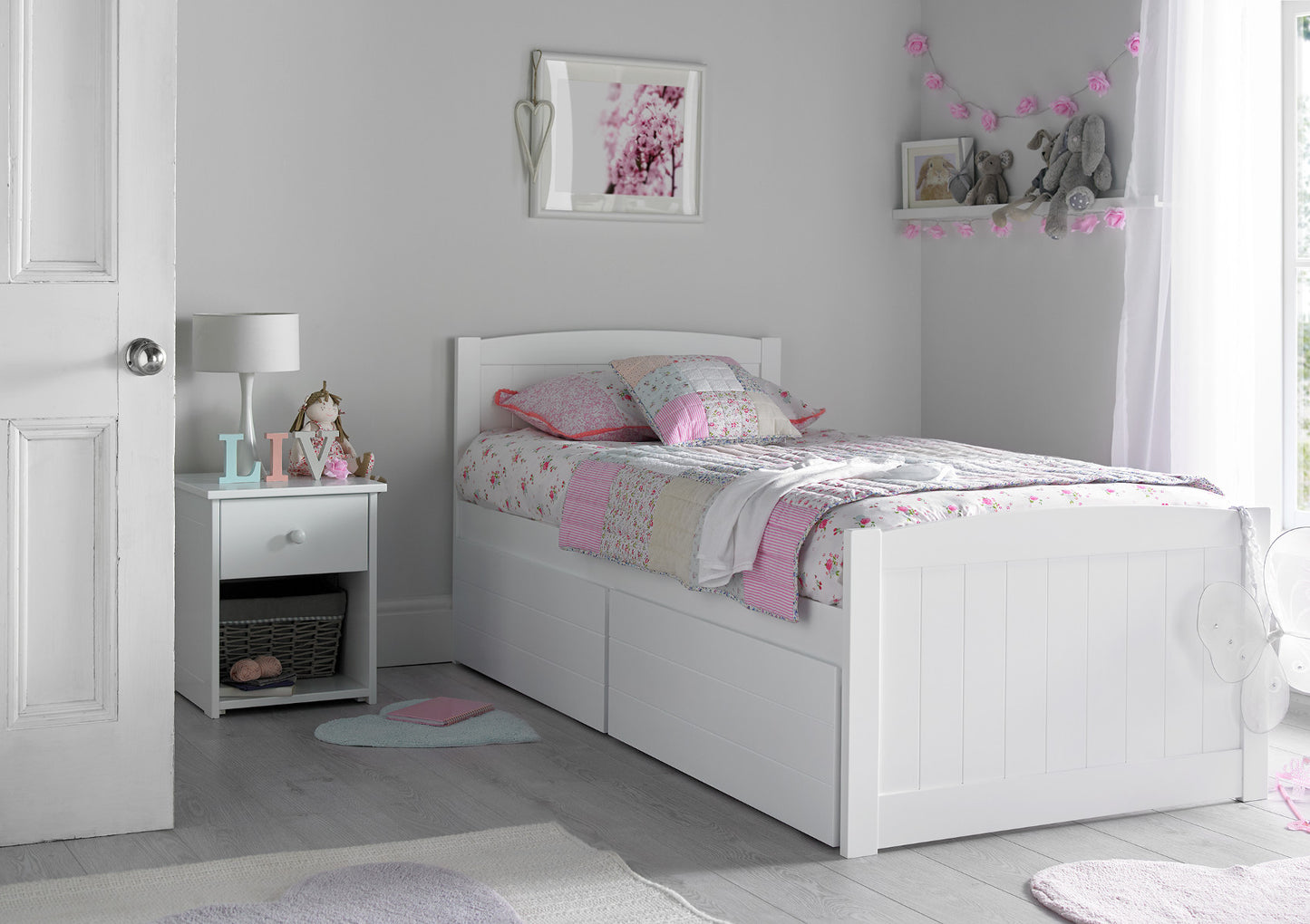 Portland Solo White Bed Frame Bed time4sleepadmin