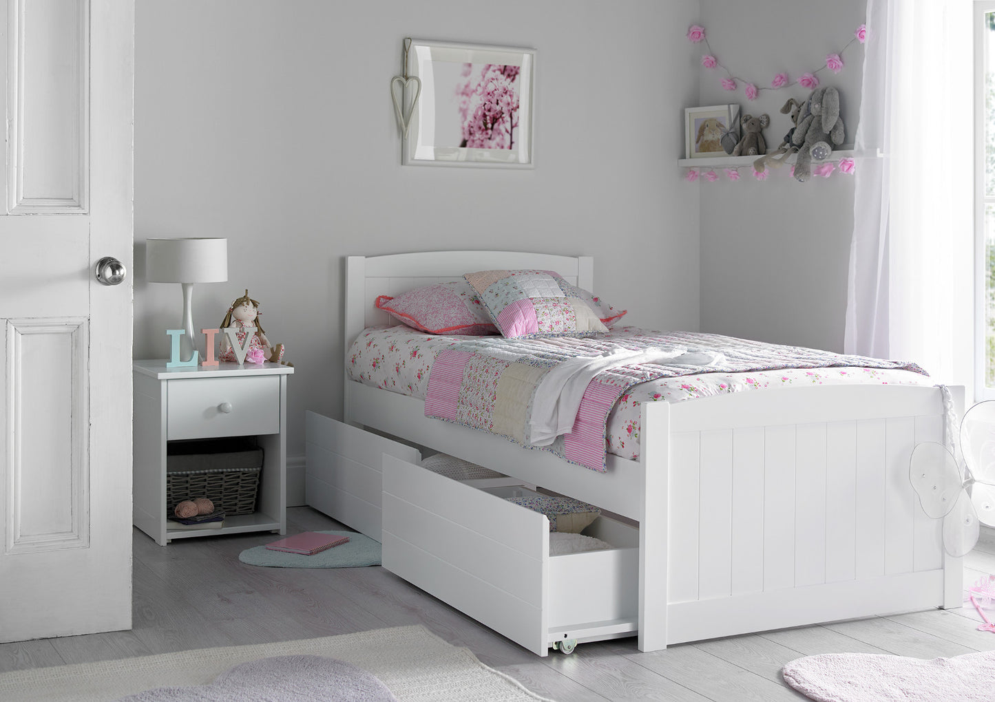 Portland Solo White Bed Frame Bed time4sleepadmin