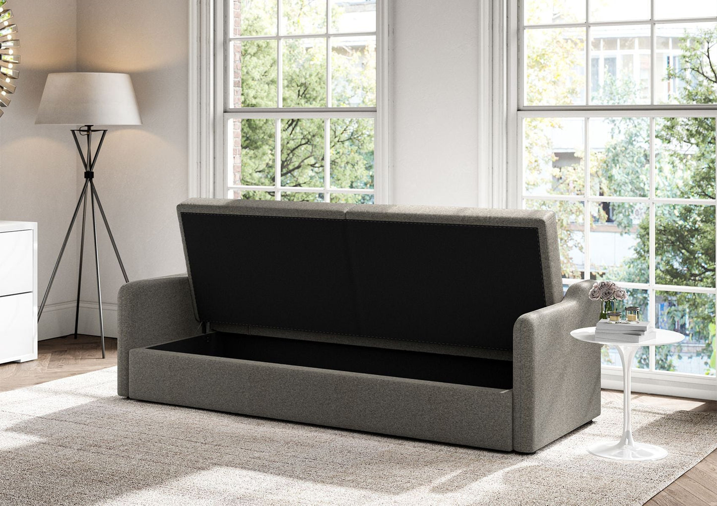 Portofino Storage Spectre Grey Sofa Bed Furniture Time4Sleep