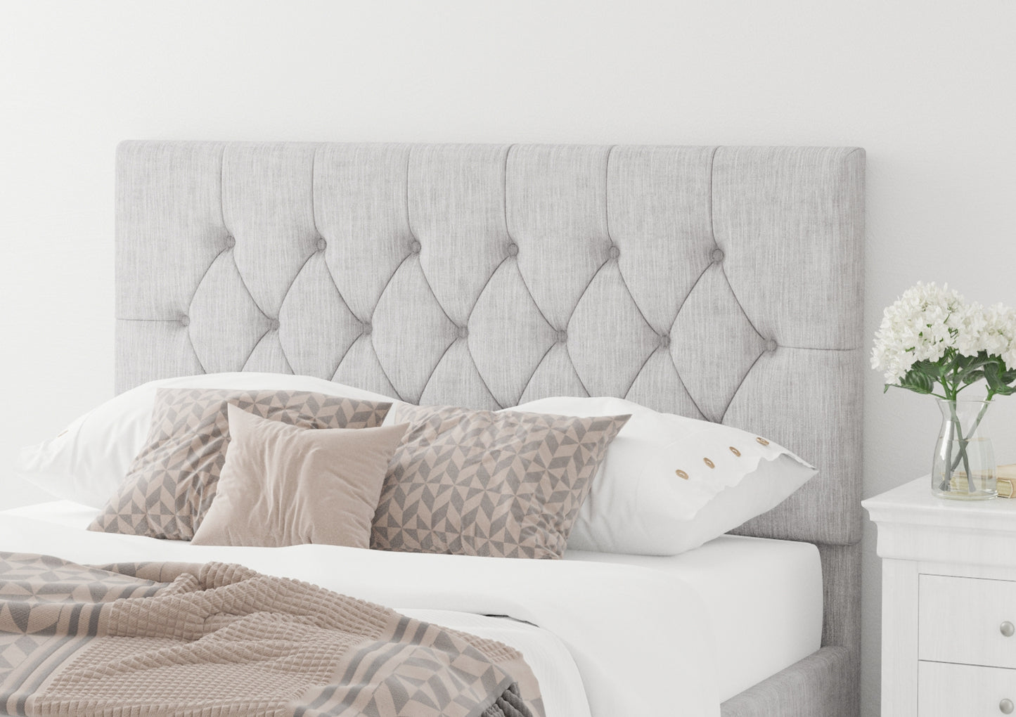 York Ottoman Pastel Cotton Storm Bed Frame Only Bed time4sleepadmin