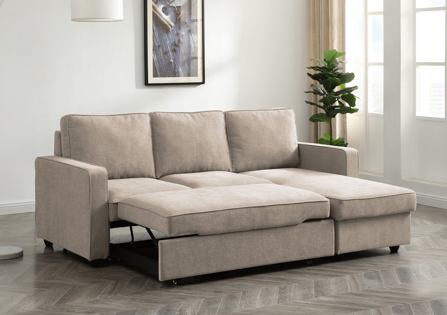 Richmond Natural Beige Corner Sofa Bed Furniture Time4Sleep