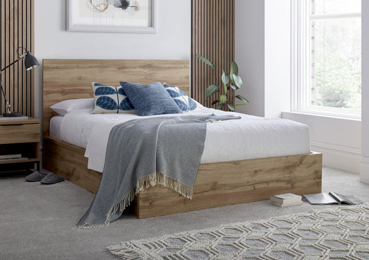 Chicago Industrial Oak Wooden Ottoman Storage Bed Bed time4sleepadmin