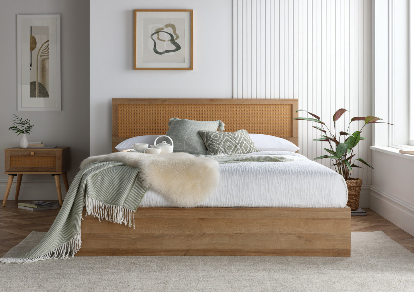 Molle Oak Rattan Headboard Only Furniture time4sleepadmin