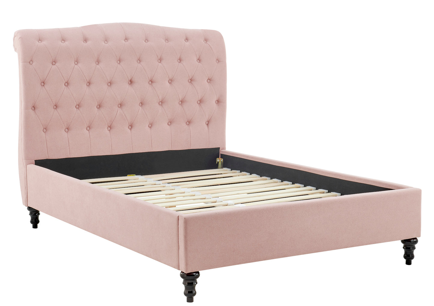 Lilly Upholstered Pink Bed Frame Only Bed time4sleepadmin