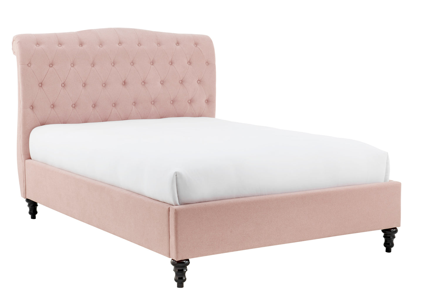 Lilly Upholstered Pink Bed Frame Only Bed time4sleepadmin