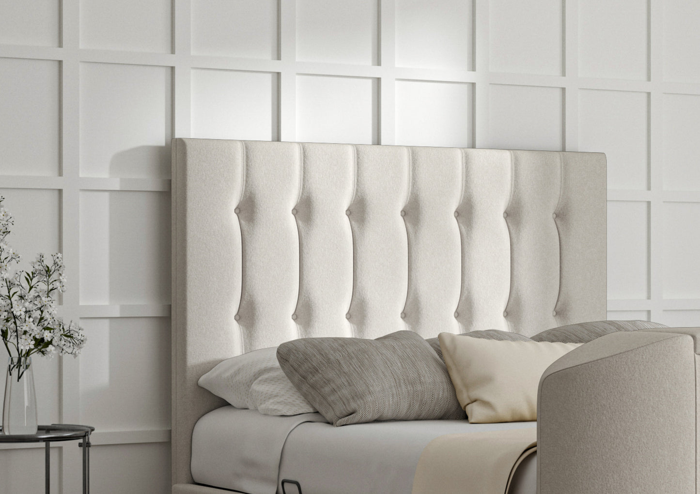 Dorchester Upholstered Arran Natural Ottoman TV Bed - Bed Frame Only Bed time4sleepadmin