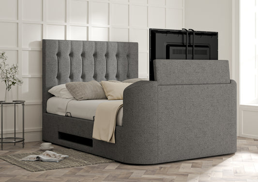 Dorchester Upholstered Arran Pebble Ottoman TV Bed - Bed Frame Only Bed time4sleepadmin