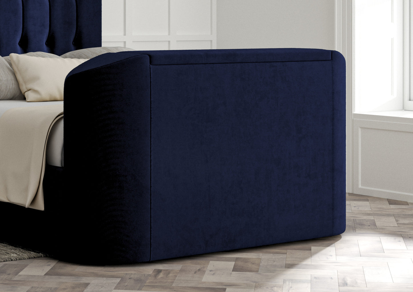 Dorchester Upholstered Hugo Royal Ottoman TV Bed - Bed Frame Only Bed time4sleepadmin