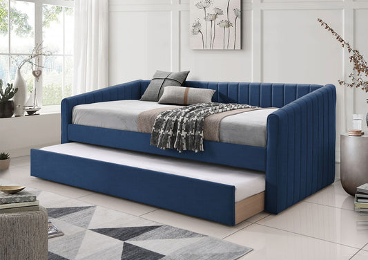 Sanderson Navy Blue Upholstered Day Bed Including Underbed Bed time4sleepadmin