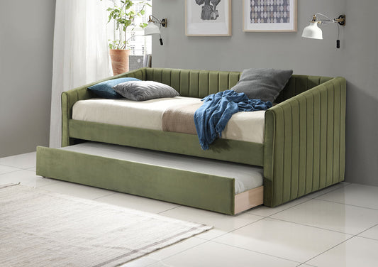 Sanderson Olive Green Upholstered Day Bed Including Underbed Bed time4sleepadmin