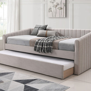 Sanderson Natural Oat Upholstered Day Bed Including Underbed Frame Bed Comfy Factor