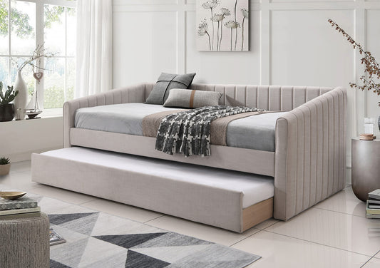 Sanderson Natural Oat Upholstered Day Bed Including Underbed Frame Bed time4sleepadmin