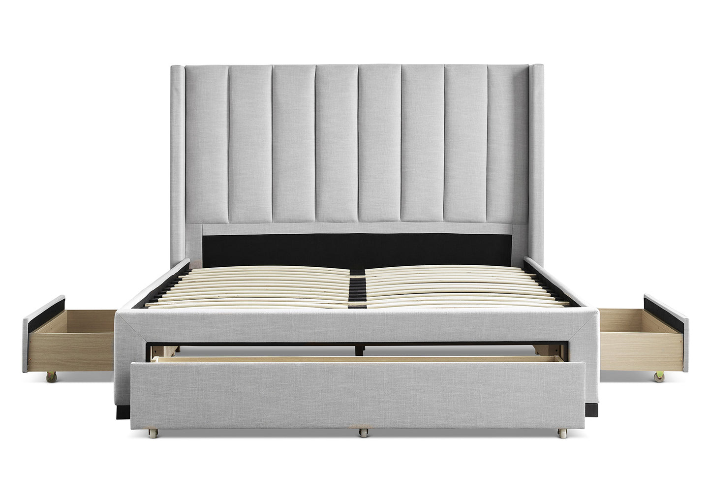 Savannah Grey Mist Upholstered Drawer Bed Frame Only Bed time4sleepadmin