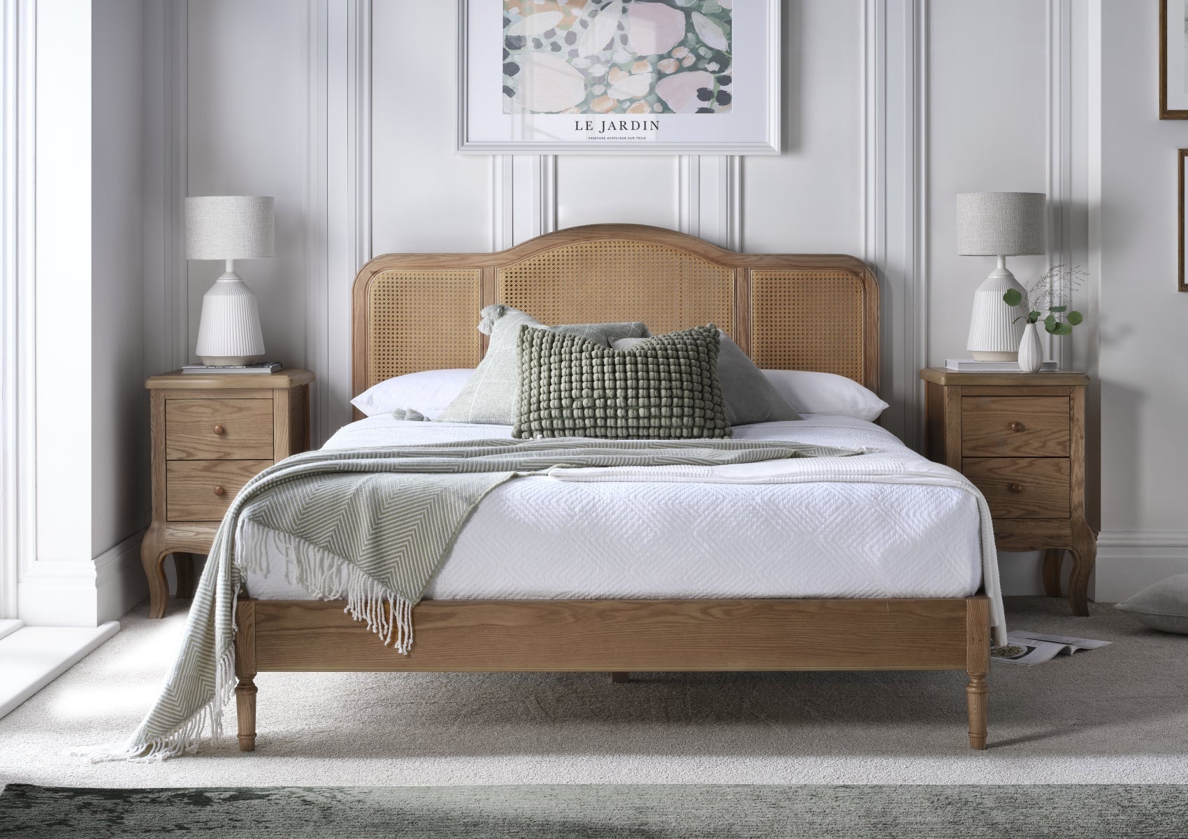 Signature French Rattan Oak Finish Bed Frame Time4Sleep Signature french rattan oak finish bed frame time4sleep