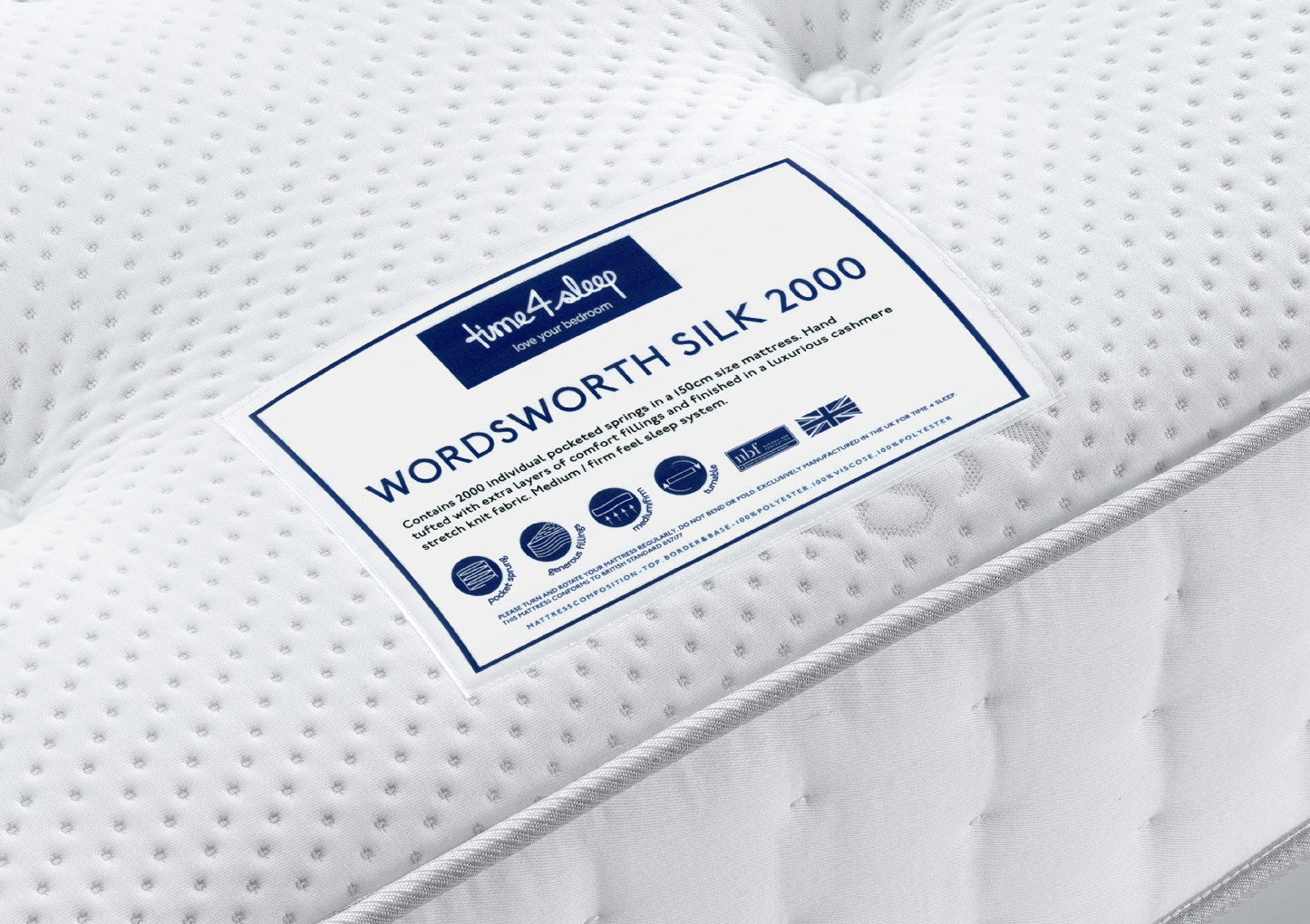 Sleep Sanctuary Wordsworth Silk 2000 Pocket Sprung Mattress - Mattress - Time4Sleep