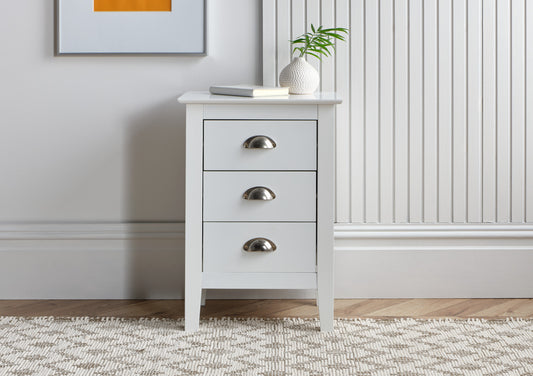 Classic White 3 Drawer Bedside Furniture time4sleepadmin