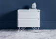 Sofia 2 Drawer White Bedside With White Feet Furniture Time4Sleep
