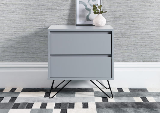 Sofia 2 Drawer Harbour Mist Bedside With Black Feet Furniture time4sleepadmin