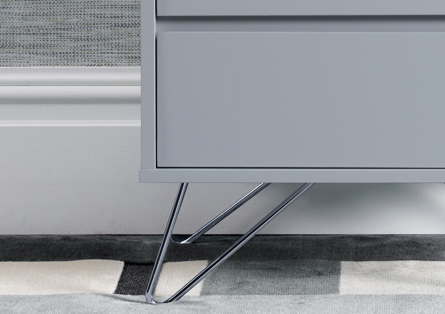 Sofia 2 Drawer Harbour Mist Bedside With Stainless Steel Feet Furniture time4sleepadmin