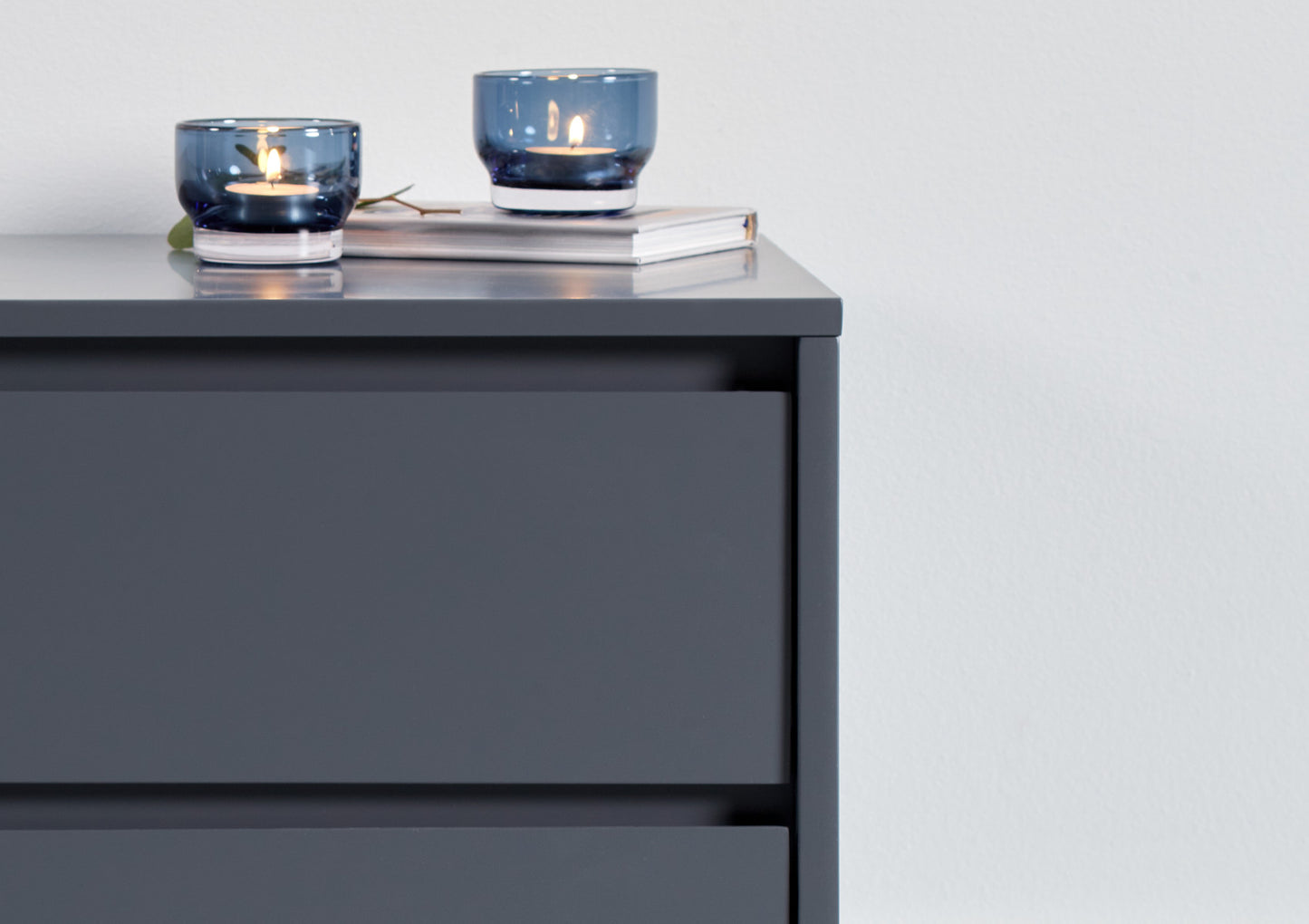 PLATFORM Pair Sofia 2 Drawer Steel Grey Bedside With Pink Copper Feet Furniture time4sleepadmin