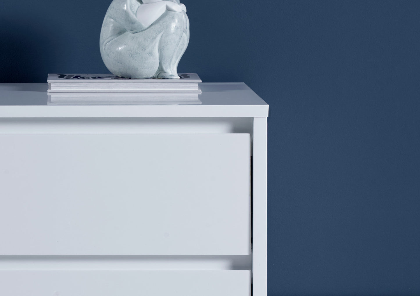 PLATFORM Pair Sofia 2 Drawer White Bedside With Stainless Steel Feet Furniture time4sleepadmin