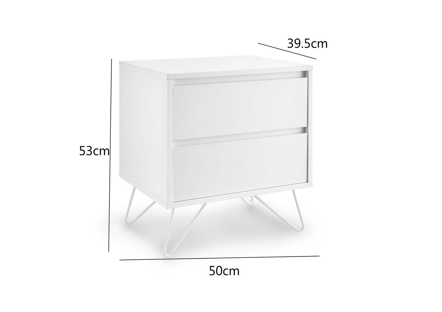 Sofia 2 Drawer White Bedside With White Feet Furniture time4sleepadmin