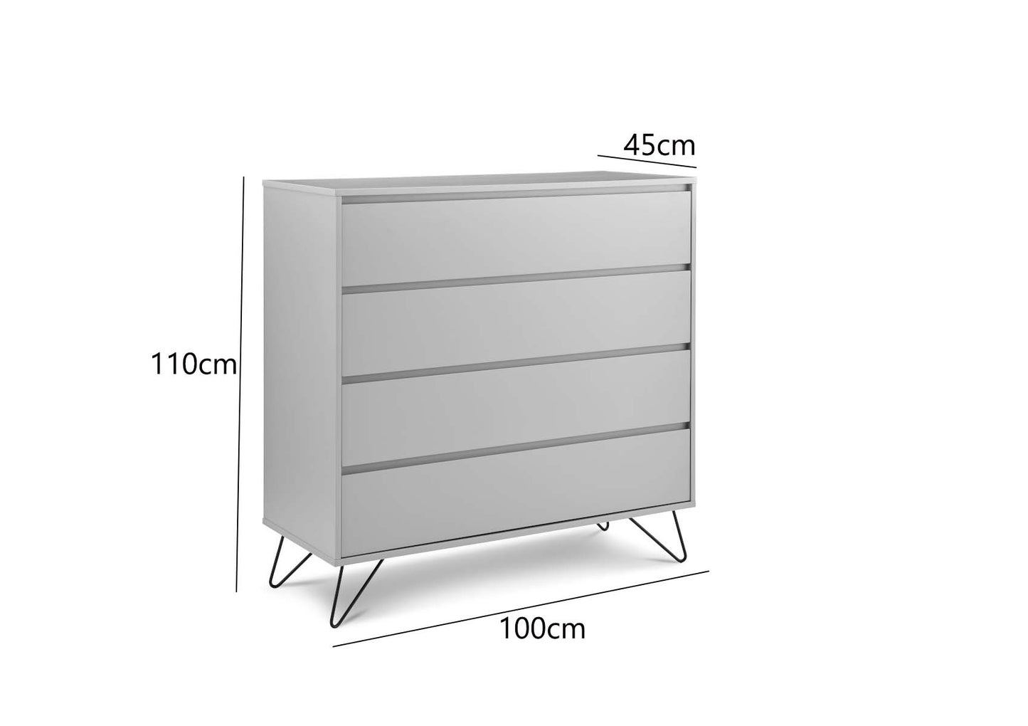 Sofia 4 Drawer Harbour Mist Chest With Black Feet Furniture time4sleepadmin