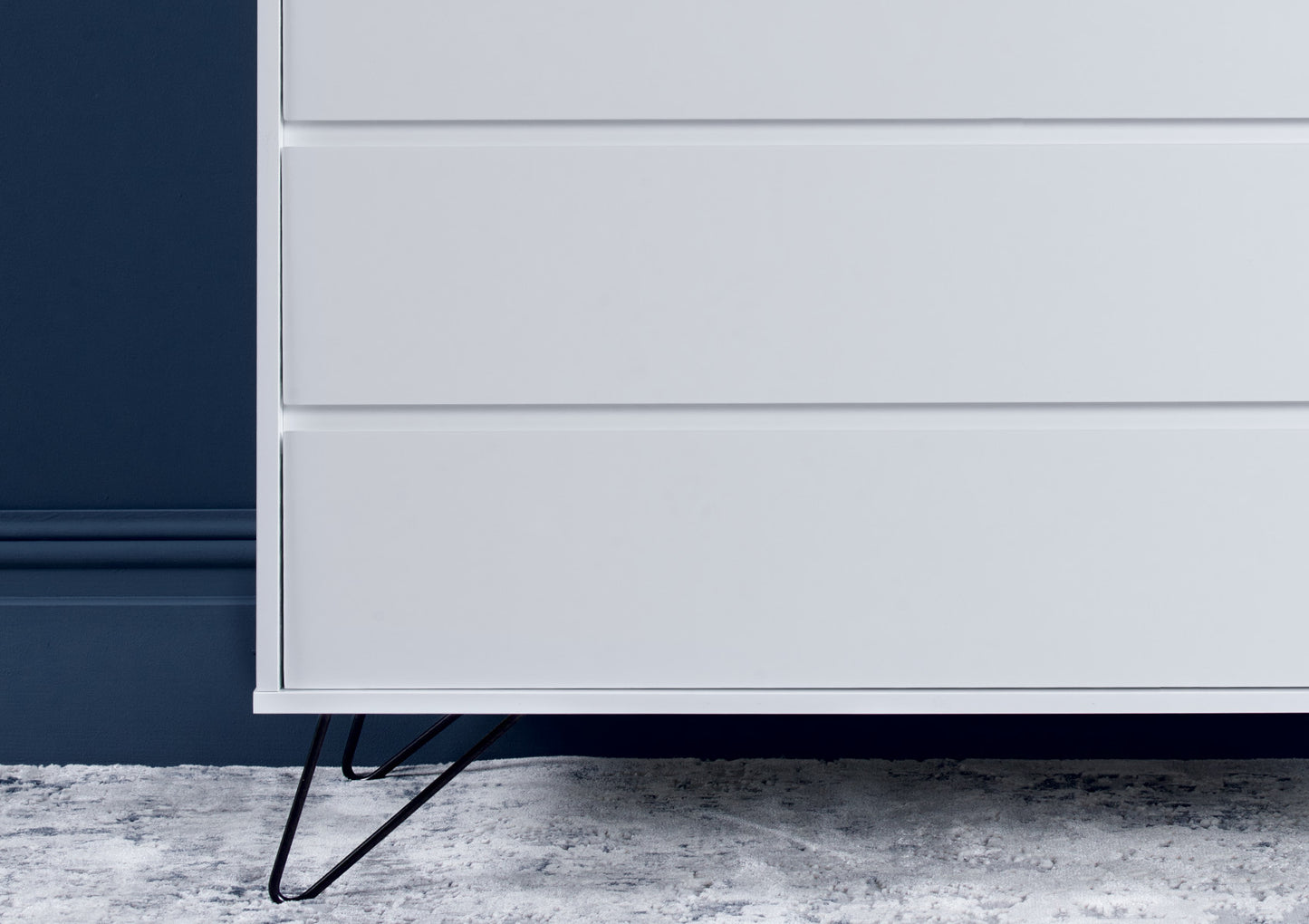 Sofia 4 Drawer White Chest With Black Feet Furniture time4sleepadmin