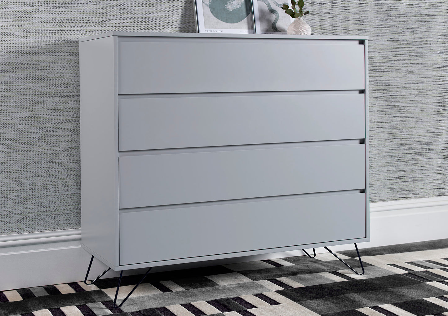 Sofia 4 Drawer Harbour Mist Chest With Black Feet Furniture time4sleepadmin