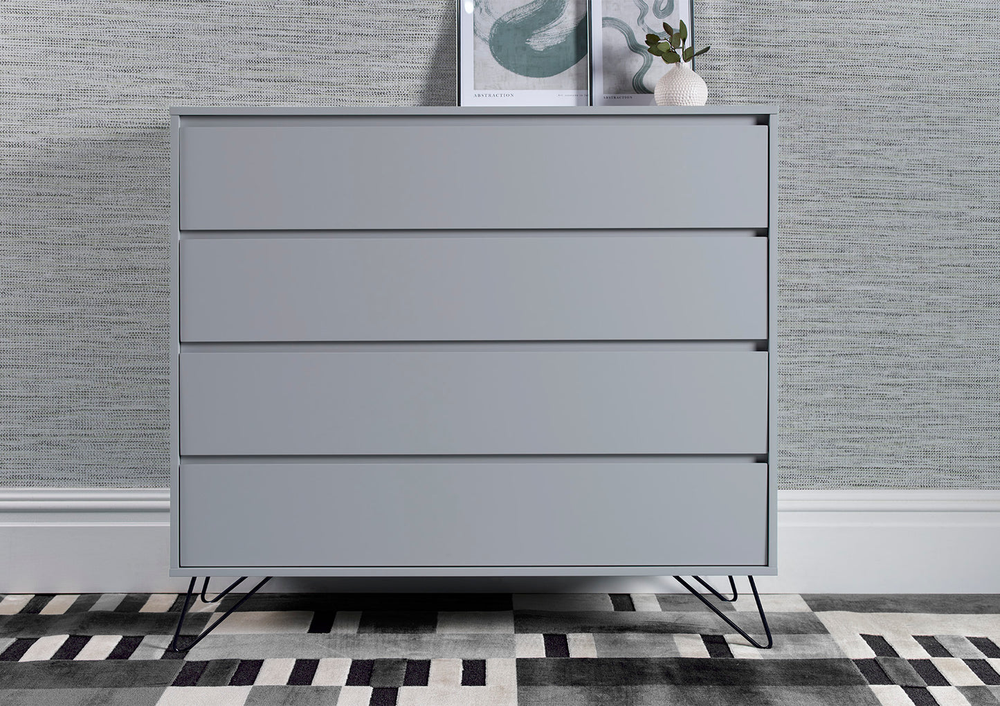 Sofia 4 Drawer Harbour Mist Chest With Black Feet Furniture time4sleepadmin