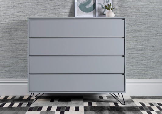 Sofia 4 Drawer Harbour Mist Chest With Black Feet Furniture time4sleepadmin