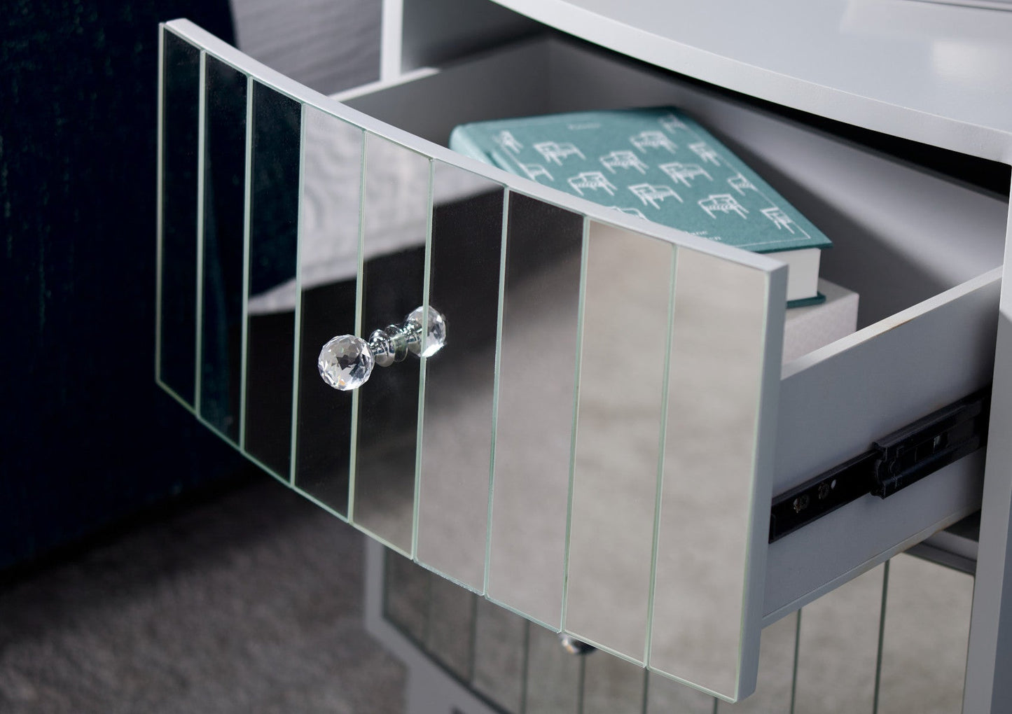 Sorrento 2 Drawer Mirror Bedside Furniture Time4Sleep