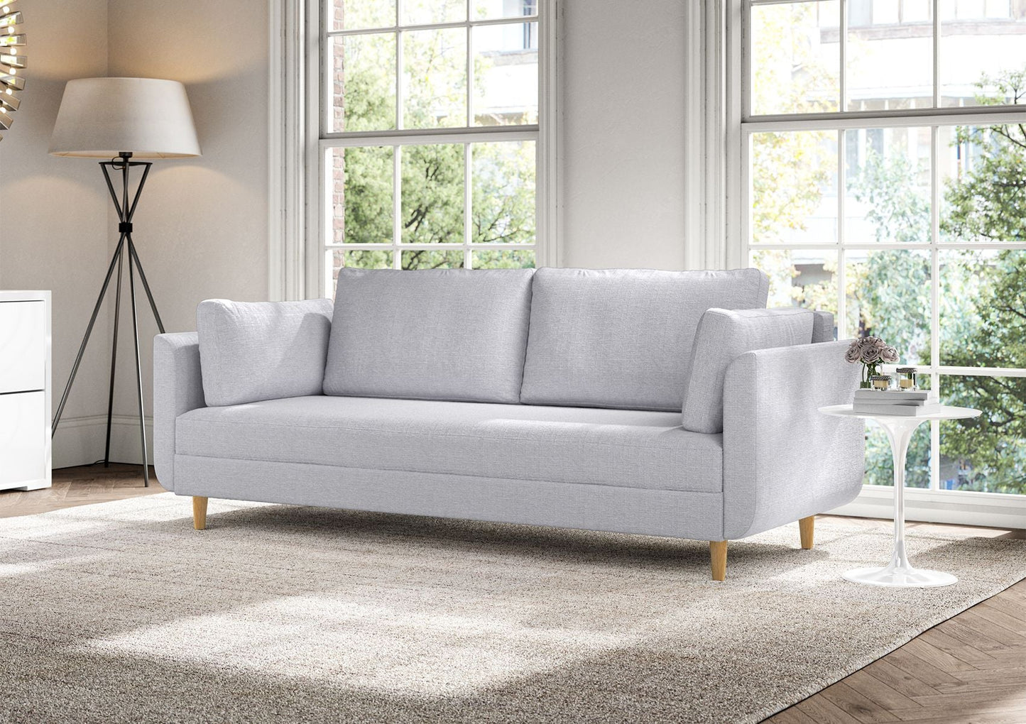 Sorrento Pocket Rest Powder Blue Sofa Bed Furniture Time4Sleep