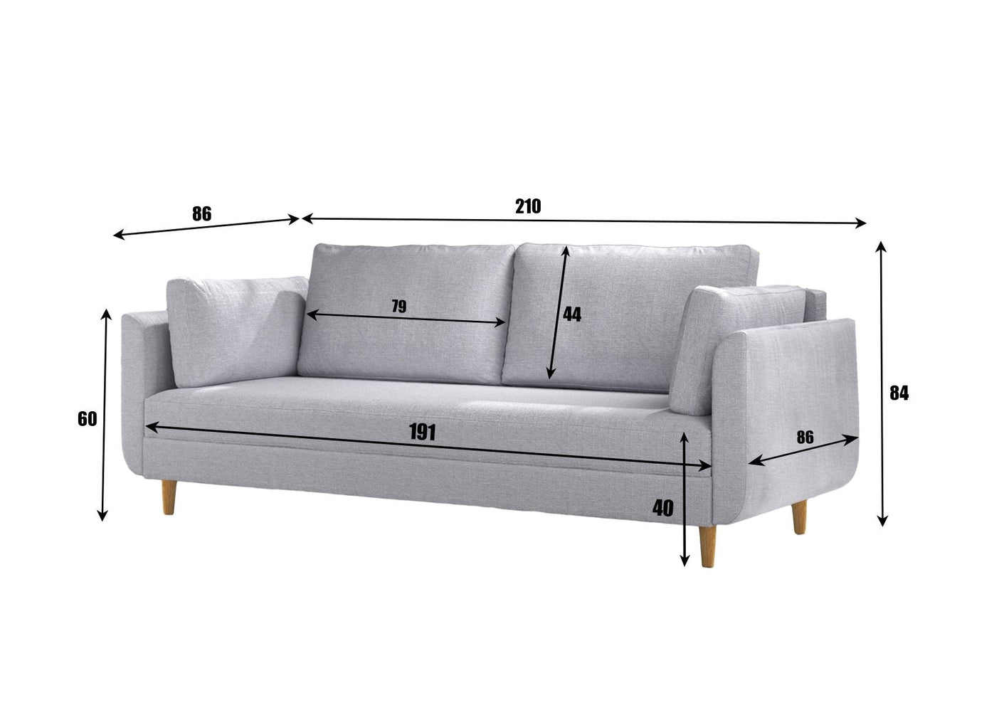 Sorrento Pocket Rest Powder Blue Sofa Bed – Time4Sleep
